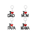 2019 New DAD MOM MAMA PAPA Father's Day Heart Keychain